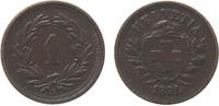 Schweiz 1 Rappen 1891 Br HMZ 1215 ss 29,50 EUR  zzgl. 4,20 EUR Versand