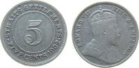 Straits Settlements 5 Cents 1902 Ag Edward VII fast ss 22,50 EUR  zzgl. 4,20 EUR Versand
