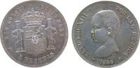 Spanien 5 Pesetas Ag Alfons XIII, MP-M, CC:16011, kleiner Randfehler -