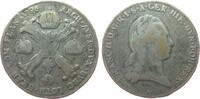 Österreich 1 Kronentaler Ku Franz II, A (Wien), Jaeckel 134a, zeitgenössische Fälschung, Versilberungsreste, Henkelspur, wohl eine Juwelieranfertigung -