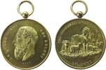 Belgien tragbare Medaille Bronze vergoldet Leopold II (1835-1909) - auf die Verbesserung der Rassen, Büste nach links / div. Nutzvieh, v. Hart, ca. 41 MM -