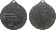 Deutschland tragbare Medaille Bronze Freising (München) - 1250 Jahre Stiftskirche, Kirchenansicht / S. Korbinian mit dem Bär nach linsk, v. Johannes Raphale P -