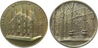 Italien Medaille Bronze vergoldet Mailand - auf die 500-Jahrfeier der Grundsteinlegung des Doms, Außenansicht / Innenansicht, 47,5 MM, etwas flec -