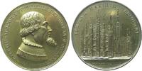 Italien Medaille Bronze vergoldet Mailand - auf den Baubeginn des Doms, Büste von Giovanni Galeazzo de Visconti nach rechts / Domansicht, v. Brog -
