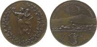 Schweiz Medaille Bronze Vevey - auf das Weinfest, tanzendes Paar in landesüblicher Tracht / Stadtansicht, v. Russel, ca. 40 MM, winzige Randfehle -