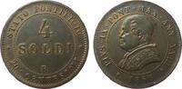 Vatikan 4 Soldi Ku Pius IX, Jahr XXIII, Berman 3346, zwei feine Kratzer neben der 4 -