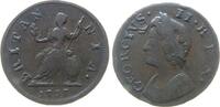 GB Großbritannien ab 1708 Farthing Ku Georg II, kleiner Einhieb, großes Datum, large date -