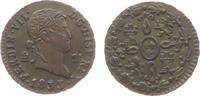 Spanien 2 Maravedis Ku Ferdinand VII, kleine Druckstelle -