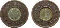 GB Großbritannien ab 1708 1 Penny Model -- Victoria, Probe, Joseph Moore, Birmingham, kleine Randfehler, Abblätterung -