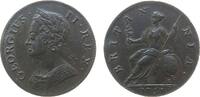 GB Großbritannien ab 1708 1/2 Penny Ku Georg II, winzige Randfehler -