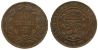 Luxemburg 10 Centimes Br Willem II, kleine Randstöße -
