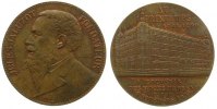 Frankreich Medaille Bronze Jules Jaluzot, auf seine Silberhochzeit und die 25 Jahrfeier seiner Kaufhausgründung Printemps in Paris, v. Tasset, -