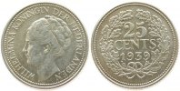 Niederlande 25 Cent Ag Wilhelmina I, Schuman 873 -