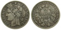 Frankreich 2 Francs Ag Ceres, A (Paris) -