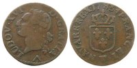 Frankreich 1 Liard Ku Louis XVI, Mzz: W (Lille) -