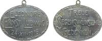 erster Weltkrieg tragbare Medaille Zink Deutscher Kriegerbund - Leonore Ernst Ludwig, Treue Segenswünsche u. Gedenken, ca. 29 x 34 MM, etwas korrodiert, ohne Spang -