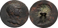 Ancient Roman AE 27 Trajan, seal box cover imitating obverse of As. AE 27 -
