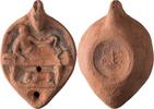 Roman Roman Oil Lamp with Reclining Figure  ca. 2nd Century AD 