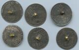 RDR Österreich 10 Kreuzer 1791-1815 GX606 - 6 Stück Silber-Knöpfe Lot - Originalmünzen Leopold II. - Franz II. Sehr schön