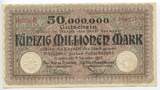 Deutsches Reich Weimar Sachsen 50 Millionen Mark (50.000.000) Banknote Inflation 1923 GB604 - Bezirk der Stadt Dresden - Notgeld Paper Money Germany Gebrauchte Erhaltung Banknote Inflation