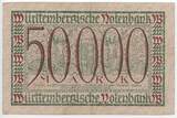 Deutsches Reich Weimar Fünfzigtausend Mark (50.000) Banknote Inflation 1923 GB090 - Württembergische Notenbank Stuttgart - Notgeld - Gutschein Gebrauchte Erhaltung