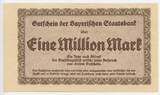 Deutsches Reich Weimar Bayern Eine Million Mark Banknote Inflation 1923 GB279 - Bayerische Staatsbank München - Gutschein Notgeld Paper Money Germany Fast Bankfrische Erhaltung