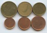 Europa 1,2,5,10,20,50 Cents Ronden ungeprägt nd. G6748 - Schrötlinge, Rondellen Lot alle ungeprägt Sehr schön - Vorzüglich