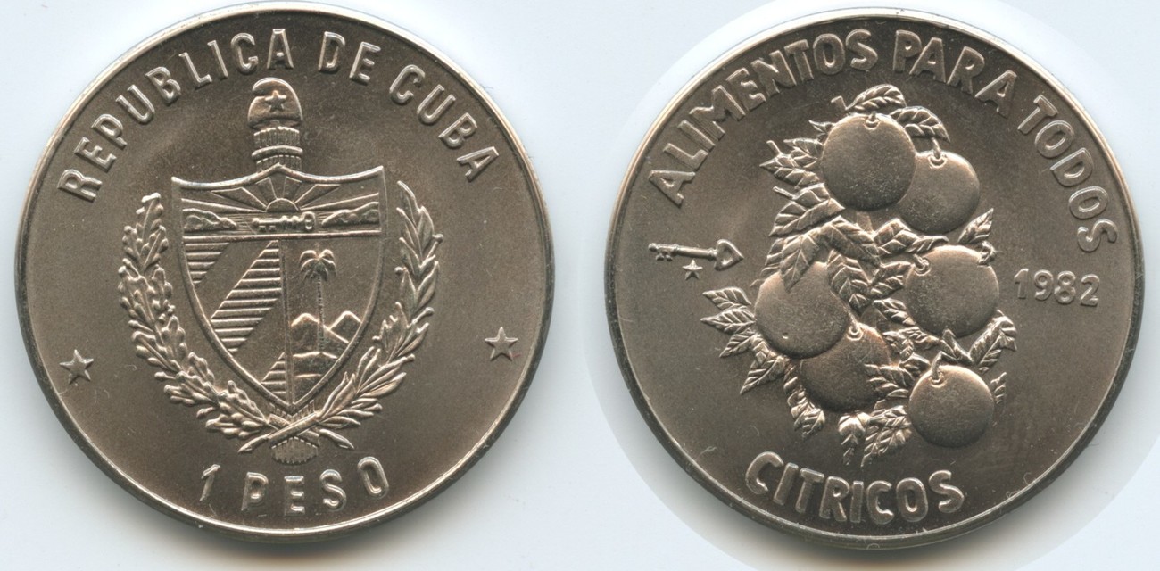 Kuba 1 Peso 1982 M 5040 FAO Zitrus Fr chte Alimentos Para Todas kuba-1-peso-1982-m-5040-fao-zitrus-fr-chte-alimentos-para-todas