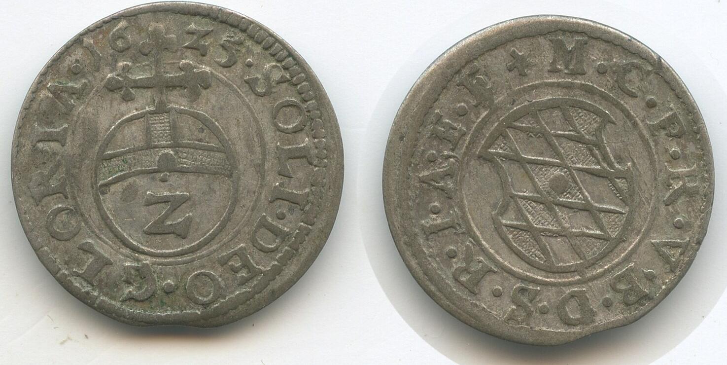 Bayern München 1/2 Batzen (2 Kreuzer) 1625 G14036 - Maximilian I. 1598 ...