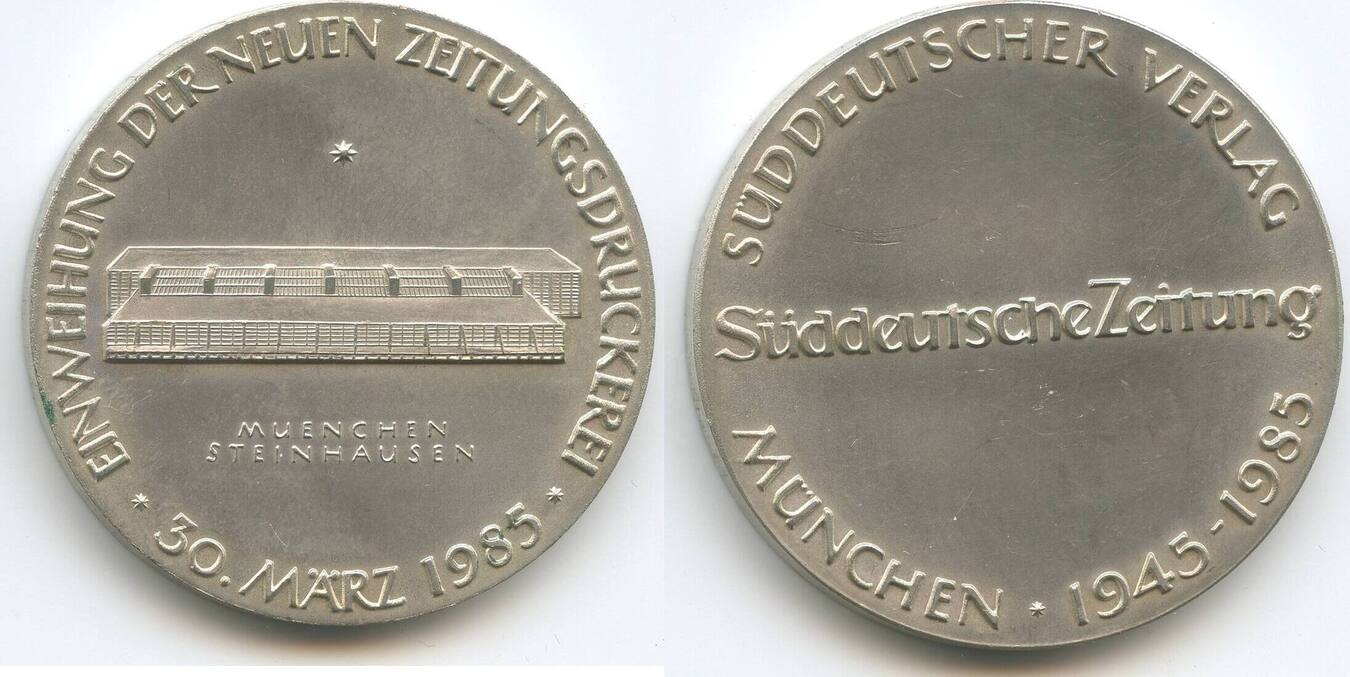 Deutschland Bayern München Steinhausen Medaille Einweihung ...