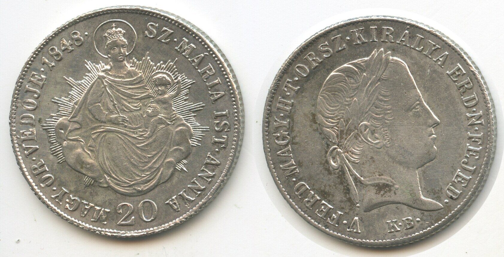 Ungarn Kaiserreich 20 Krajczar 1848 KB G5966 War of Independence