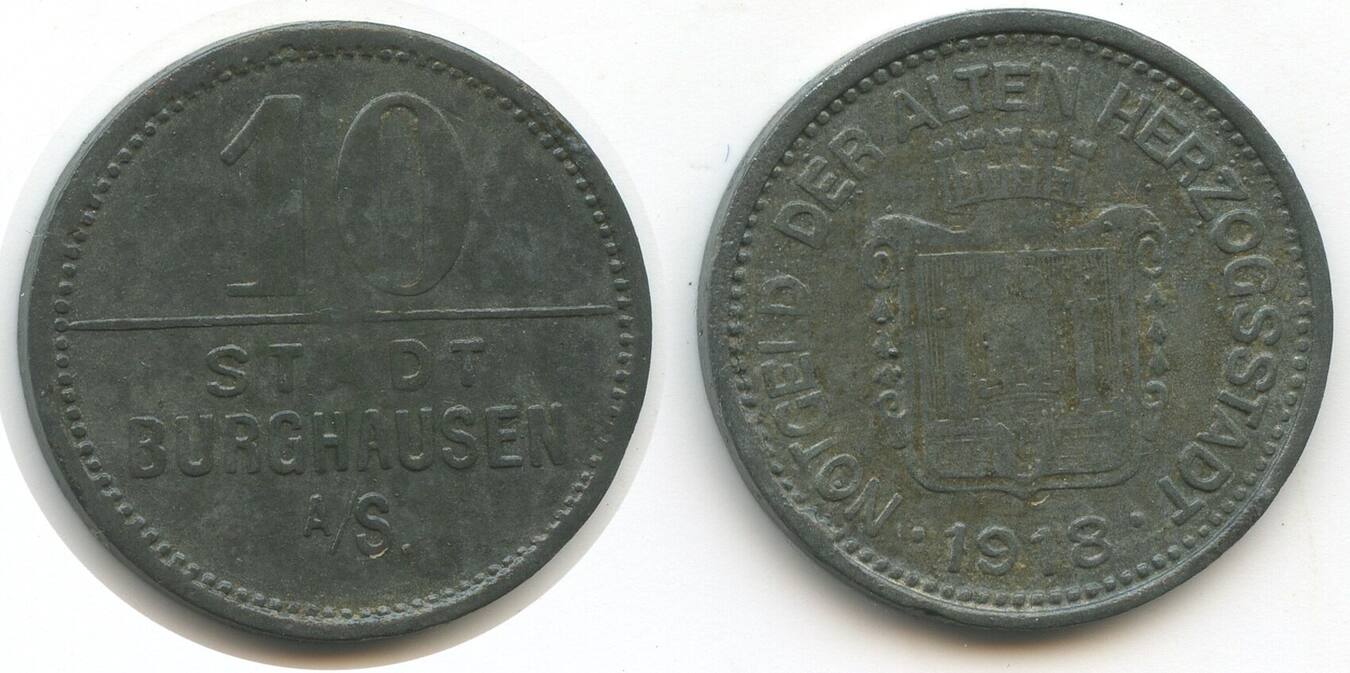 Deutsches Reich Bayern 10 Pfennig Notgeld nd. 1918 G8162 Stadt