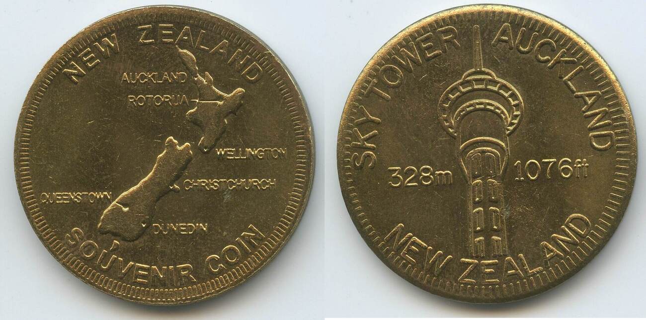 Neuseeland Medaille Souvenir Coin Tourist Dollar nd. G16388 Sky Tower