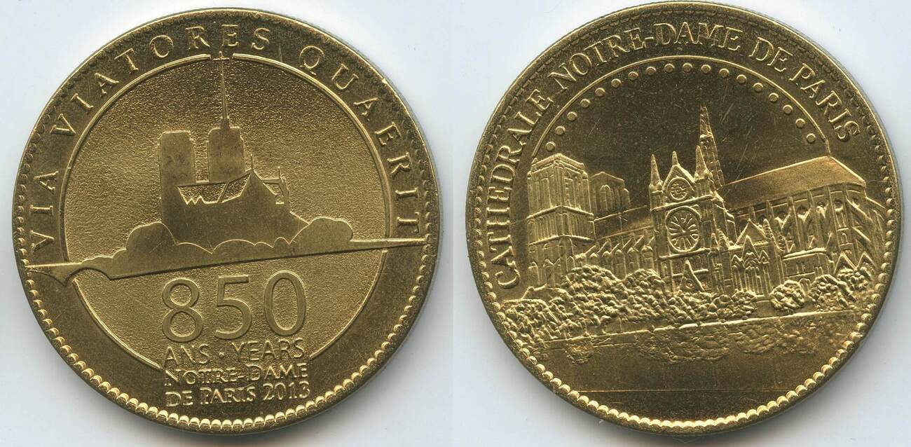 Médaille Commémorative - 850 Ans De Notre Dame De Paris 2013 - Bronze - France