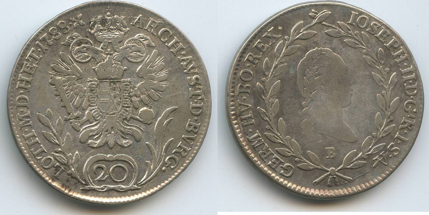 RDR Österreich Ungarn 20 Kreuzer 1788 B Kremnitz H0631 - Joseph II ...