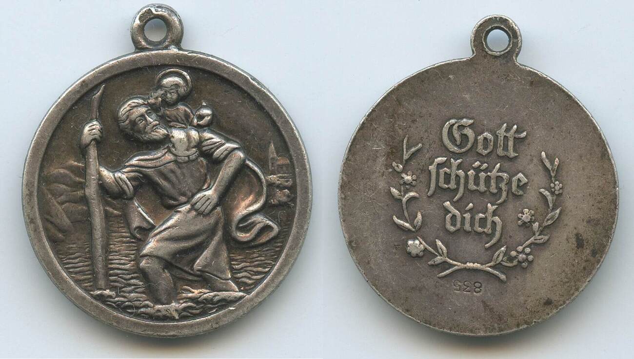 Heiliger Christophorus Auto Magnet 3,5cm - Schutzpatron Für Autofahrer Gesegnet