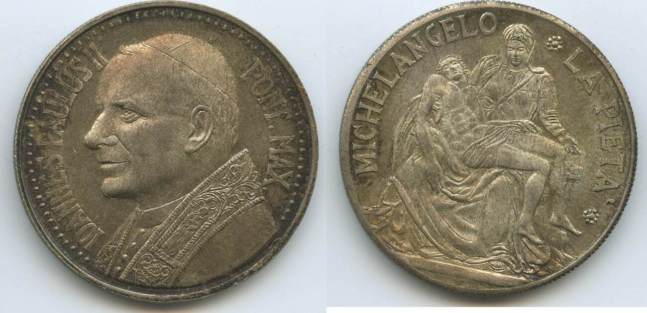 Vatikan Rom Medaille nd. M3698 Papst Johannes Paul II. La Pieta Michelangelo Vorzüglich Vatikan Rom Medaille nd. M3698 Papst Johannes Paul II. La Pieta Michelangelo Vorzüglich