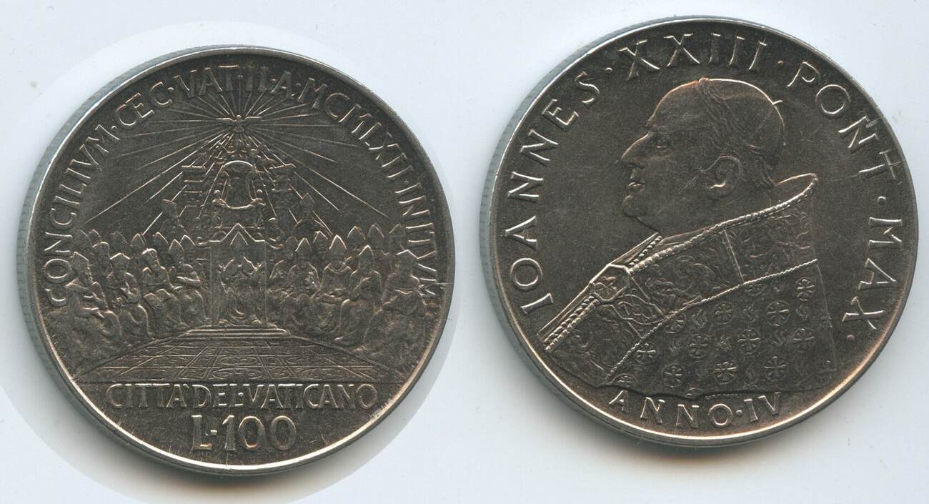 Vatikan ItalienKirchenstaat 100 Lire 1962IV G1738 Second Ecumenical