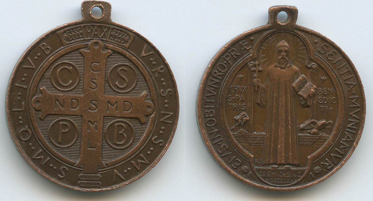 Religiöse Medaille Benediktusmedaille Wallfahrtsmedaille nd. M3918