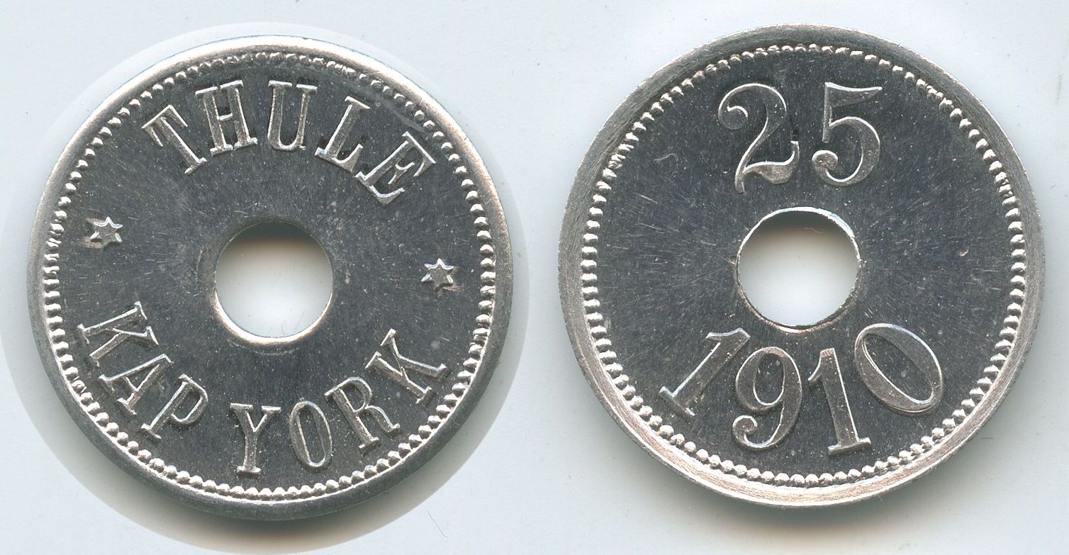 Grönland ThuleKap York 25 Öre (25 Øre) 1910 G13297 Greenland Token