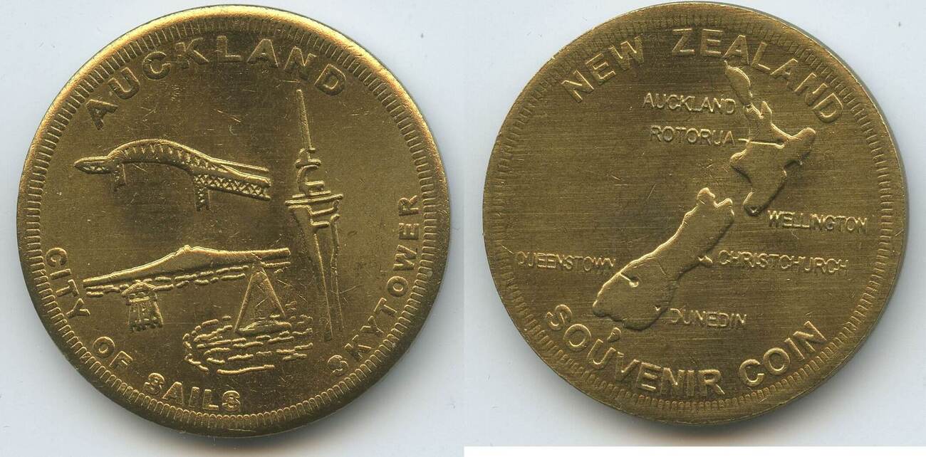 Neuseeland Medaille Souvenir Coin Tourist Dollar nd. G16065 Sky Tower