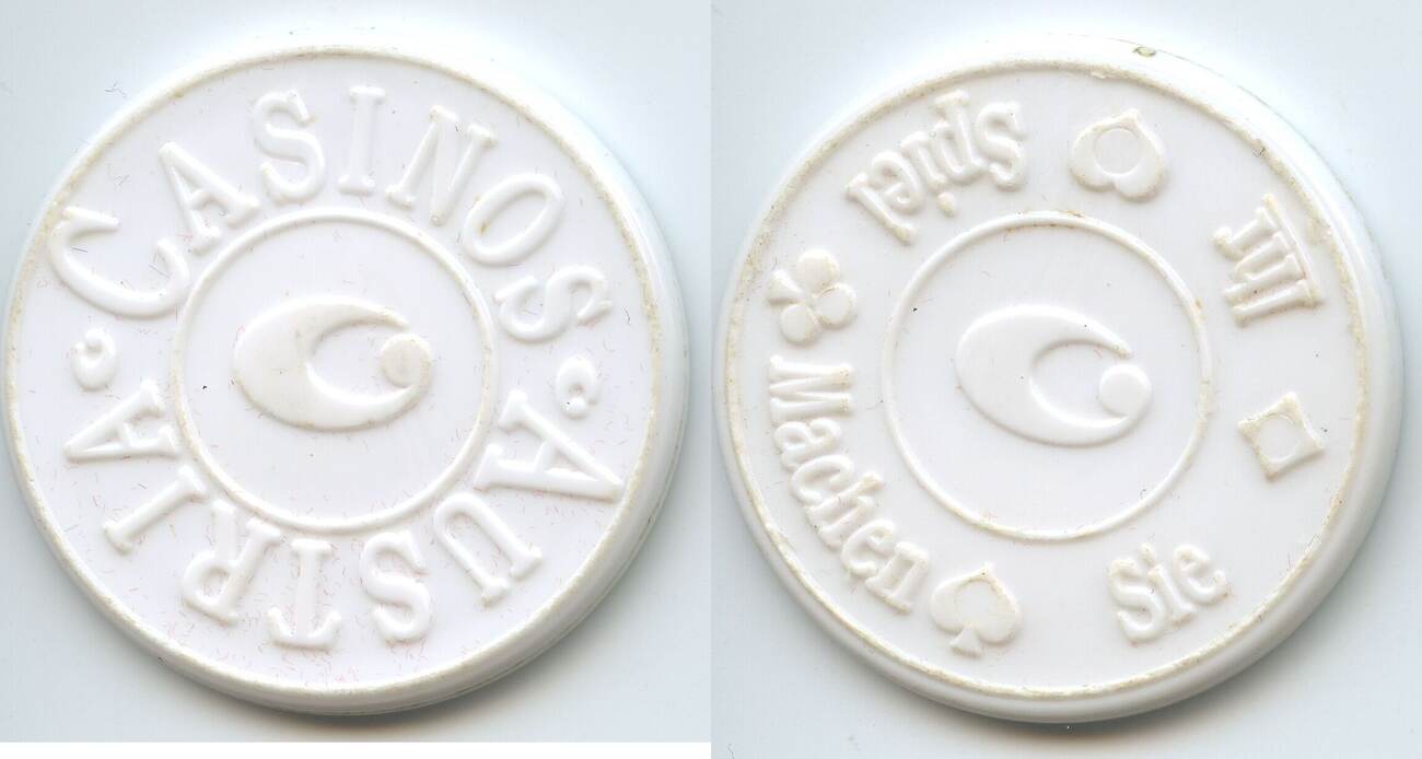 Österreich Casino AG Spielmarke Weiss Casinomarke Wertmarke nd. M795 ...