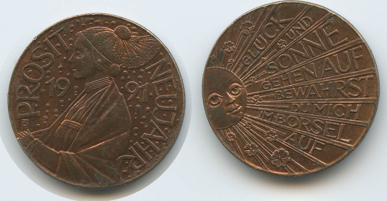 Glücksbringer Neujahrsmünze Glücksmünze 1991 L2532 Österreichische