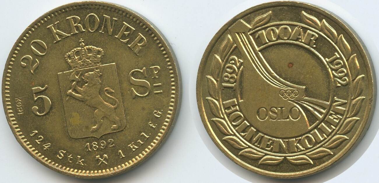 Norwegen Medaille Souvenir Token 1992 G13072 100 år Holmenkollen Oslo
