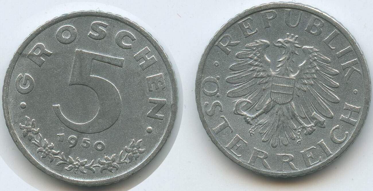 Österreich 2.Republik 5 Groschen 1950 G12550 - Austria Vorzüglich ...