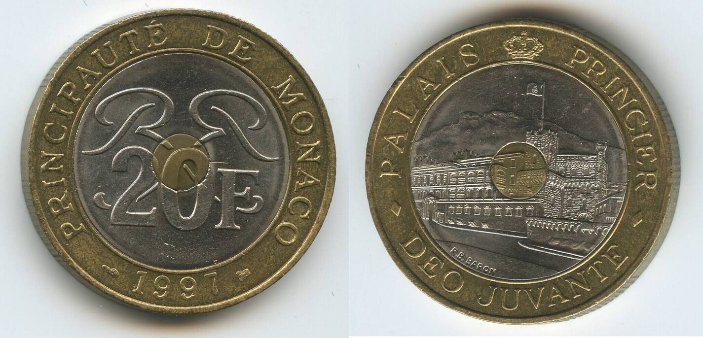 Monaco Fürstentum 20 Francs 1997 G3691 - Prince's Palace Of Monaco ...