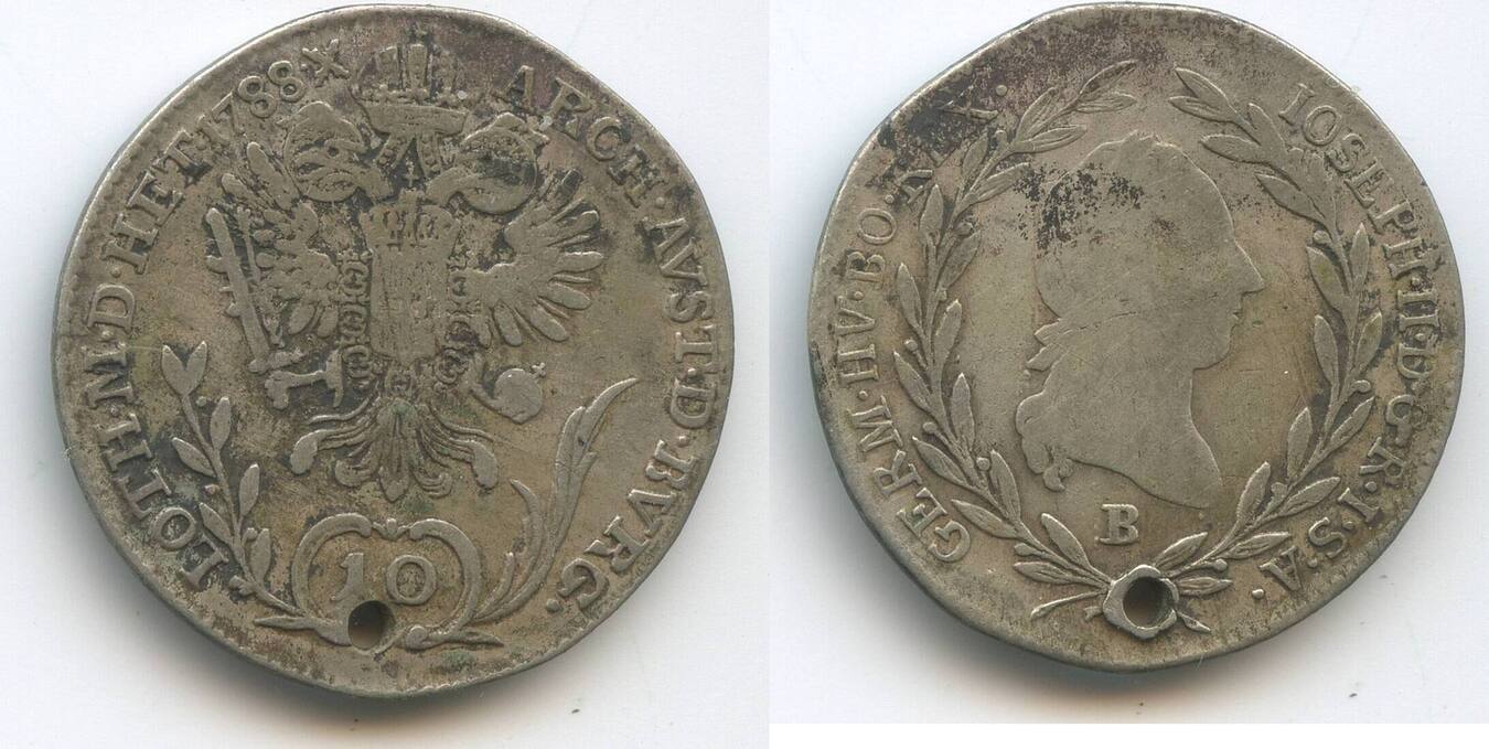 RDR Österreich Ungarn 10 Kreuzer 1788 B Kremnitz M#7058 - Joseph II ...