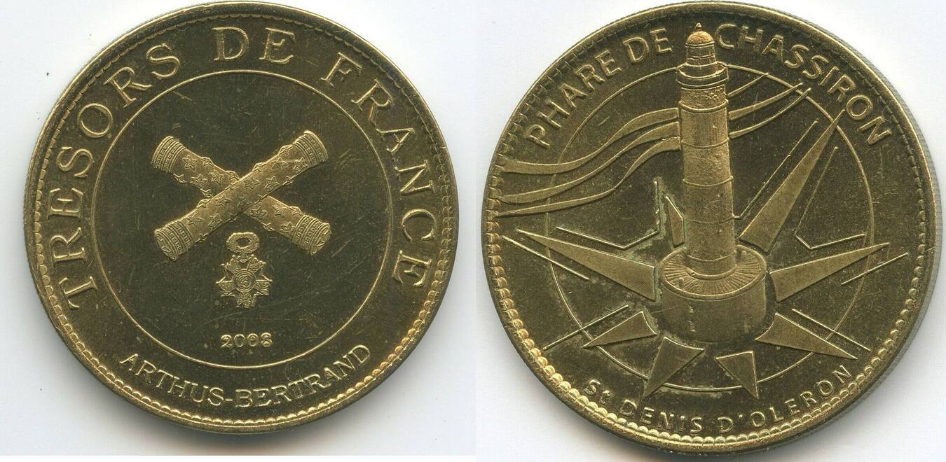 Frankreich Medaille 2008 M110 - Phare de Chassiron Tresor de France  Souvenir Coin Fast Unzirkuliert | MA-Shops