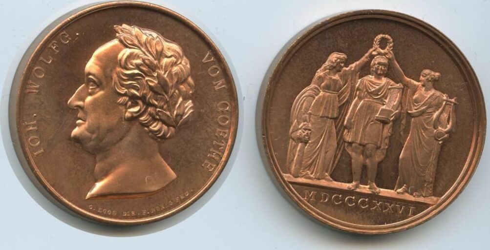 GOETHE メダイル von FRIEDRICH ANTON KÖNIG Medaille 1826 GX668 - Joh.Wolfg. von Goethe Friedrich Anton