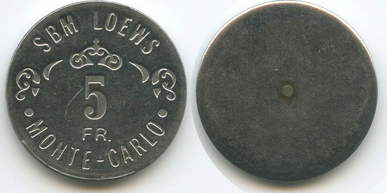 Lot De Jetons Casino Monte Carlo SBM – 10000 Francs – Vintage Monaco